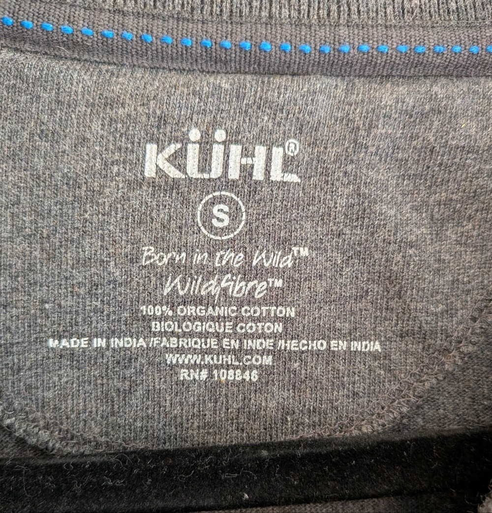Kuhl Ace Pullover Charcoal Gray Organic Cotton Crewneck Long Sleeve Men's Size S - Picture 10 of 16